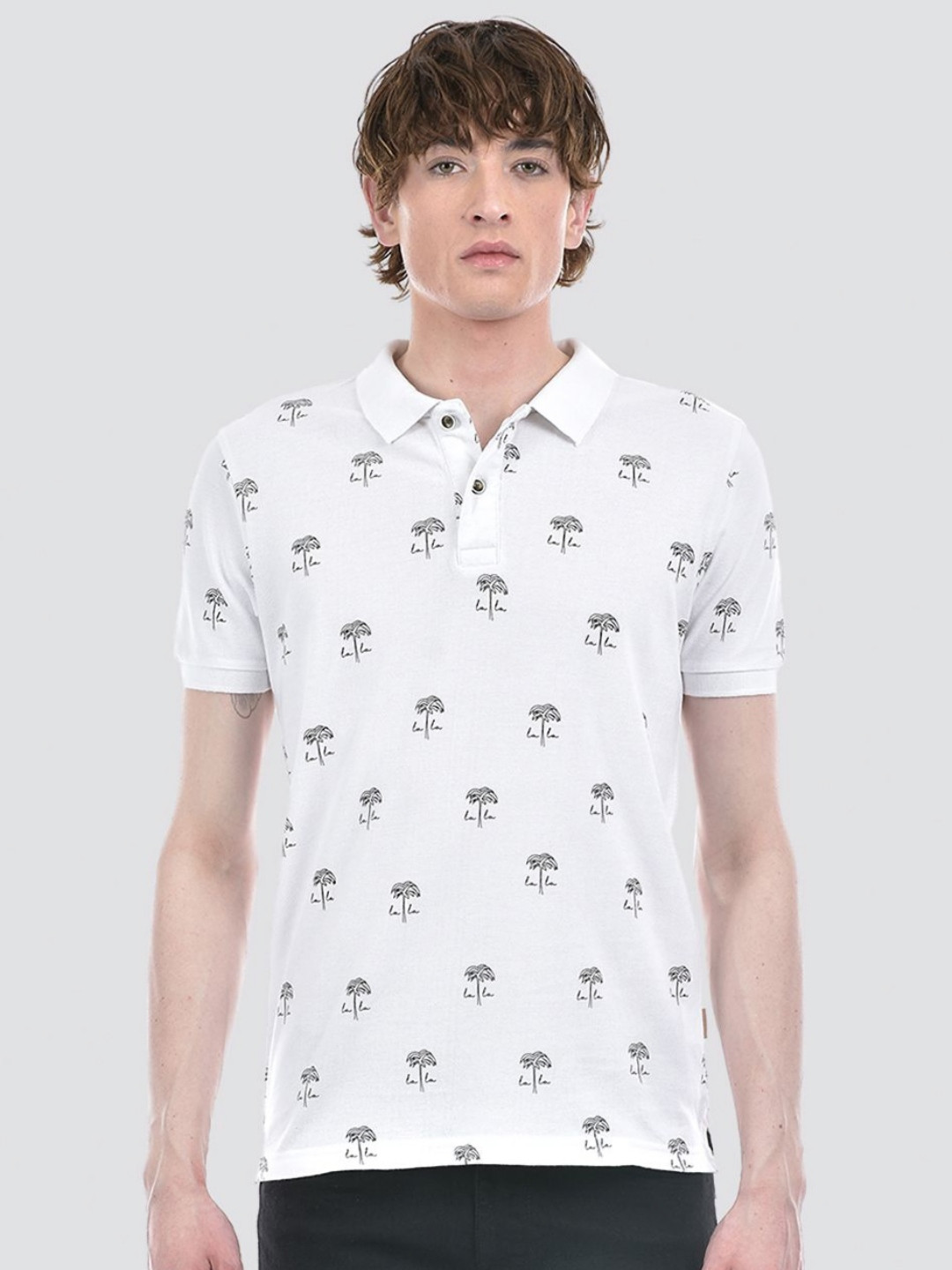 Numero Uno Men Conversational Printed Polo Collar T-shirt