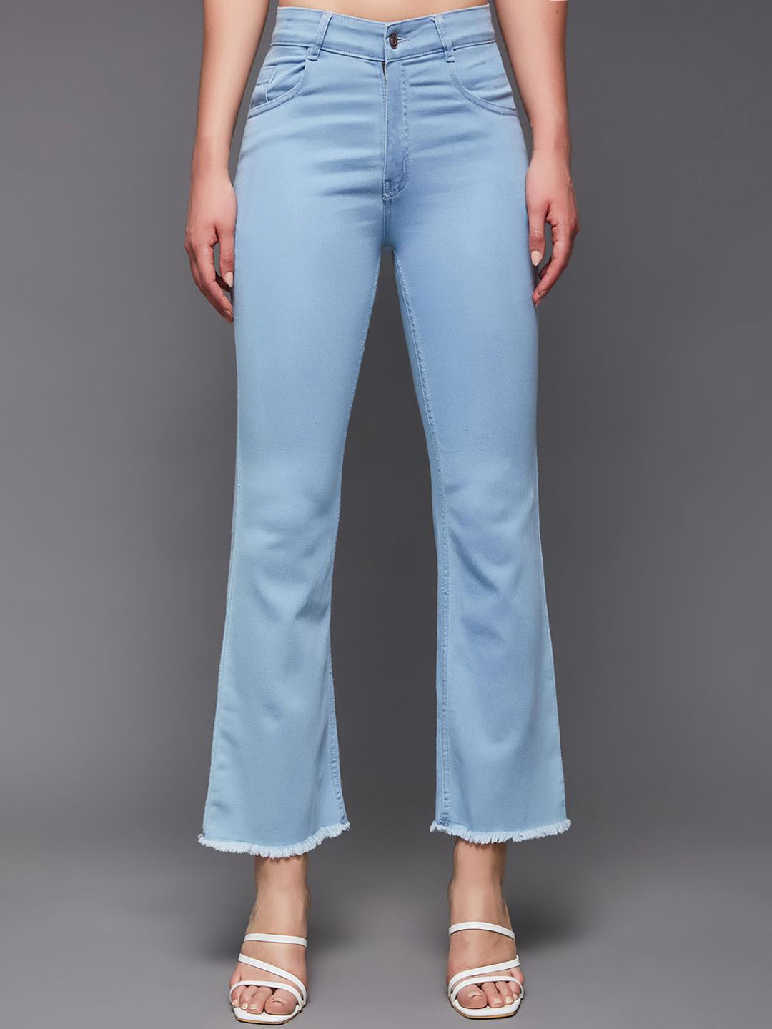 Miss Chase Refracting Prism Women Bootcut High-Rise Denim Stretchable Cropped Jeans