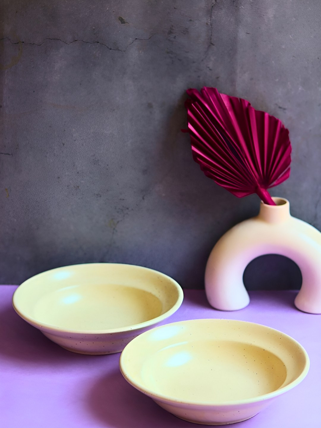 WEAVING HOMES White 2 Pieces Ceramic Pasta Plate