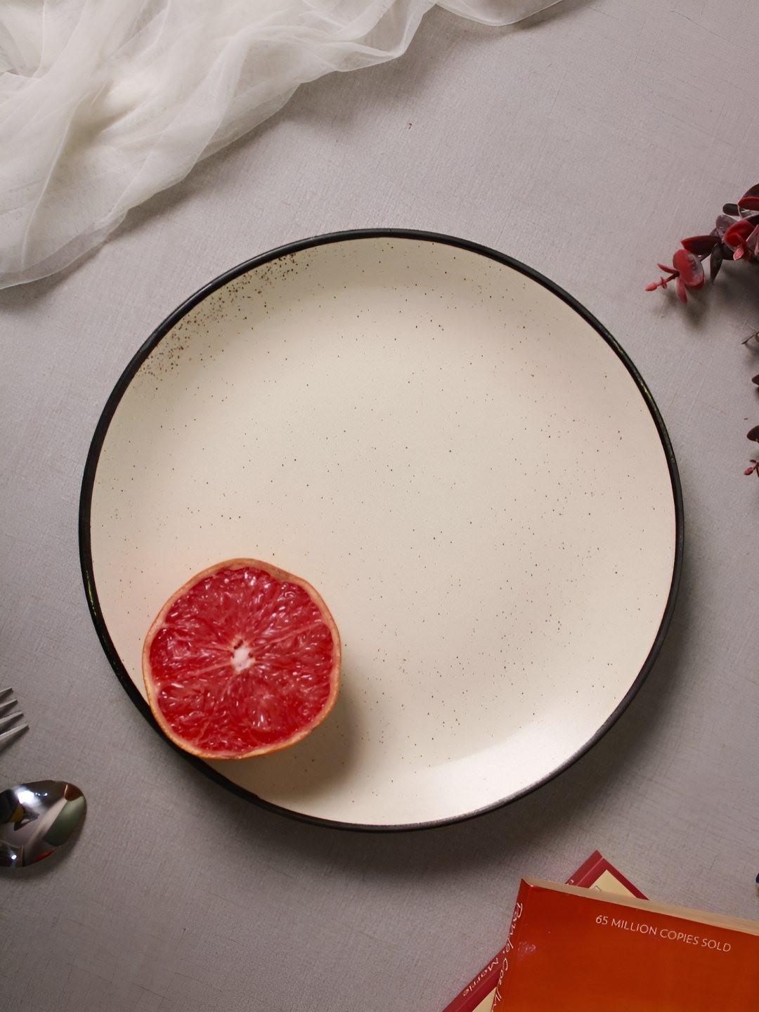 WEAVING HOMES White Microwave Safe Ceramic Plate