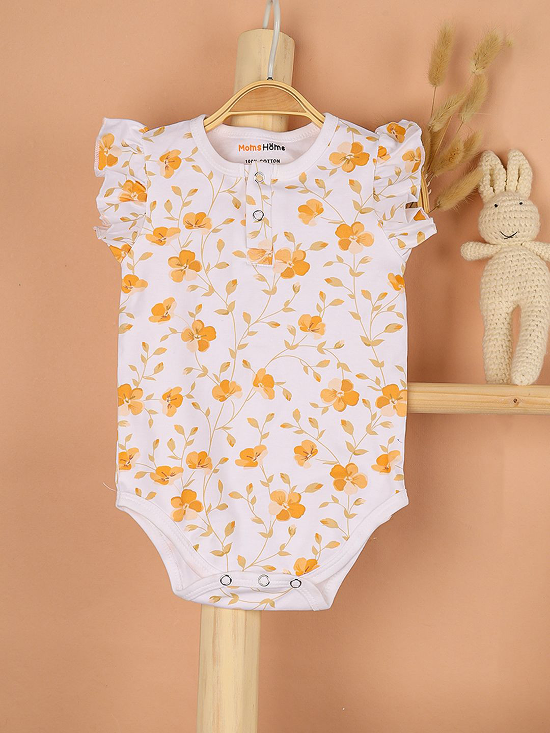 Moms Home Infant Girl Printed Organic Cotton Bodysuit