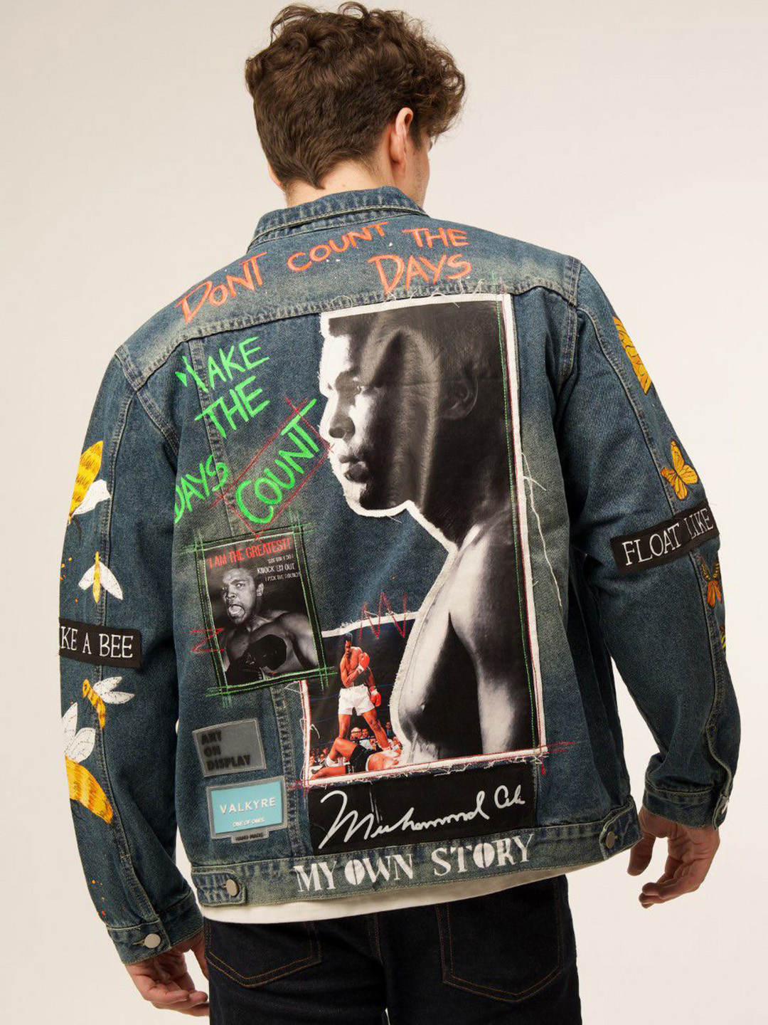 VALKYRE Unisex Graphic Printed Cotton Denim Jacket