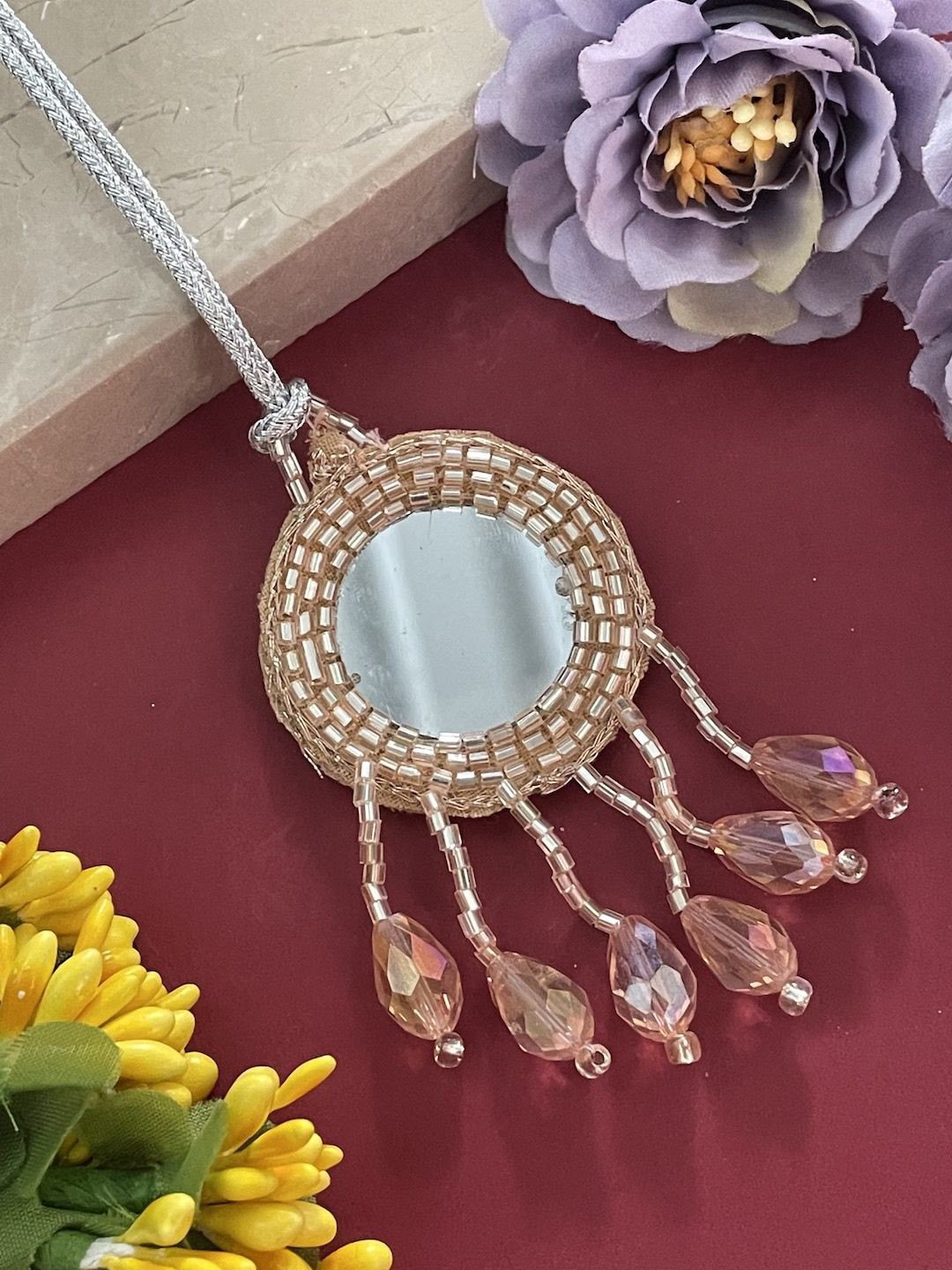 Digital Dress Room Tassel Mirror & Beaded Latkan Lumba Rakhi