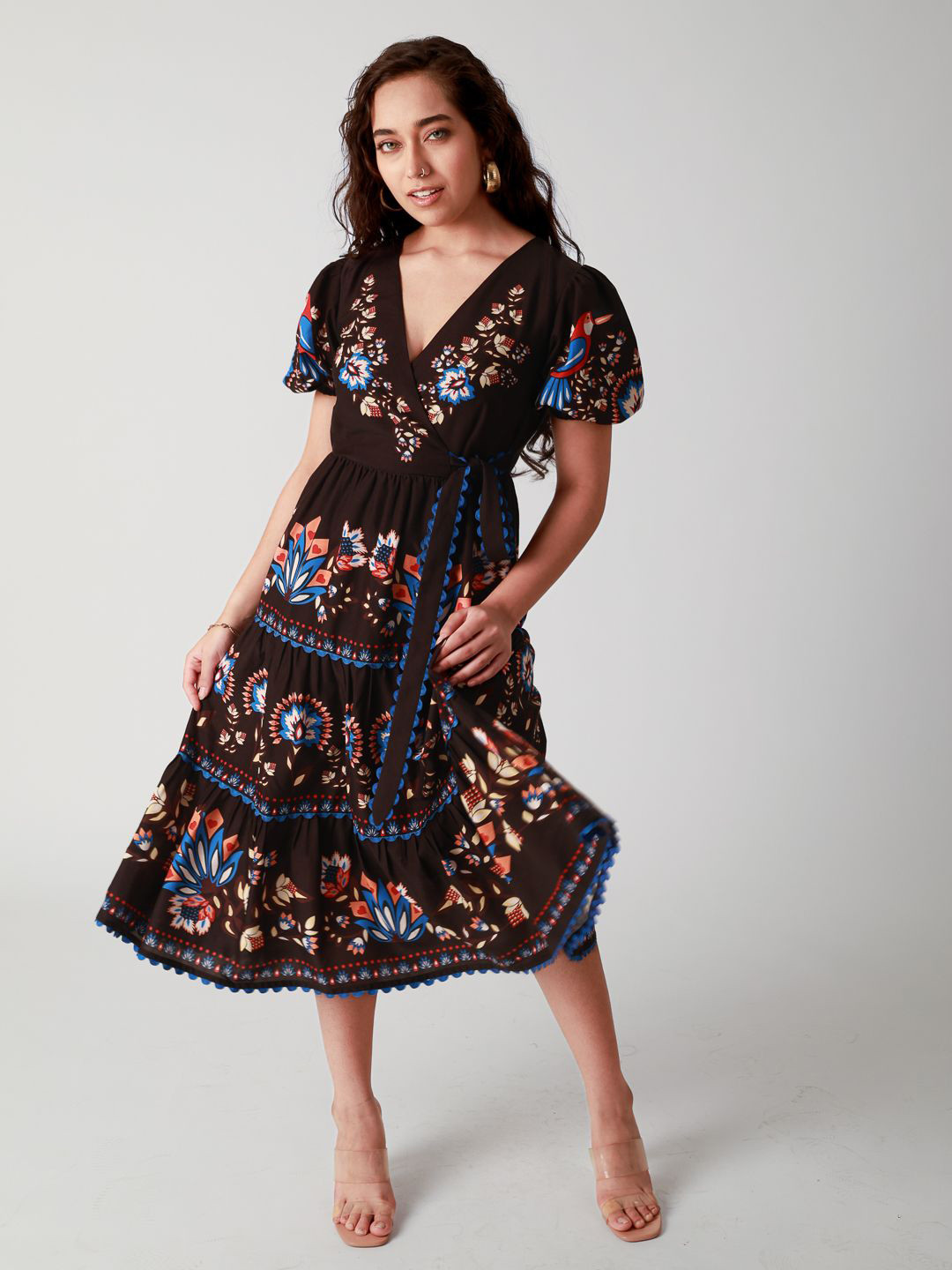 Strong And Brave Odour Free Printed Wrap Dress