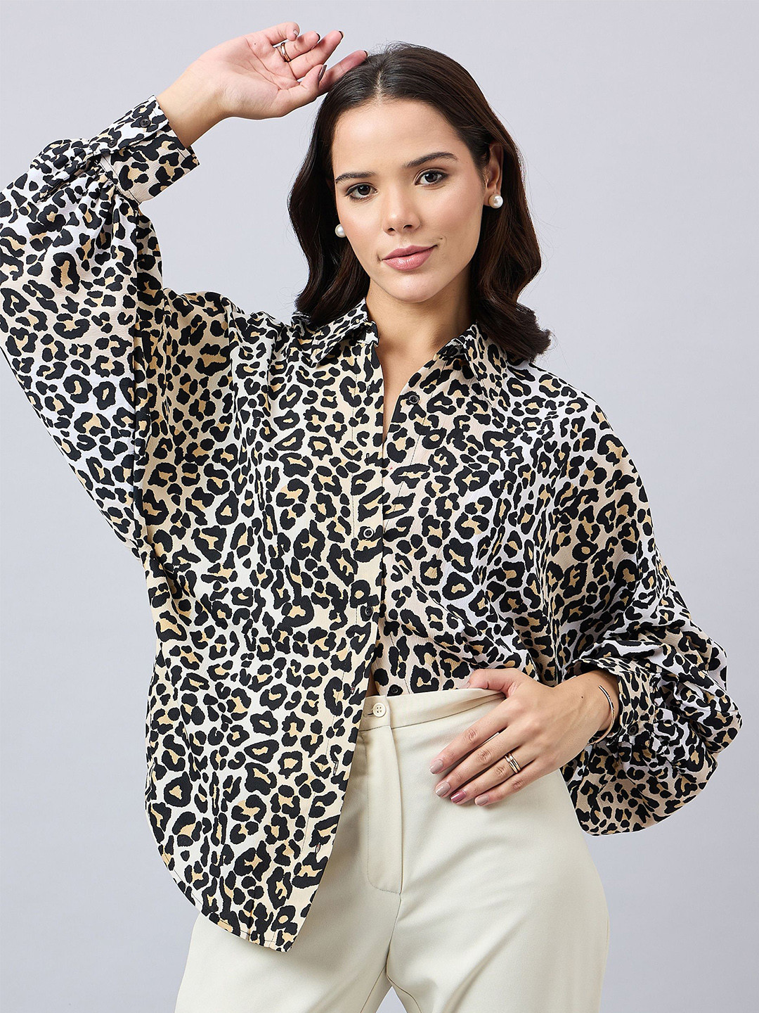 Style Quotient Women Animal Opaque Casual Oversized Shirt