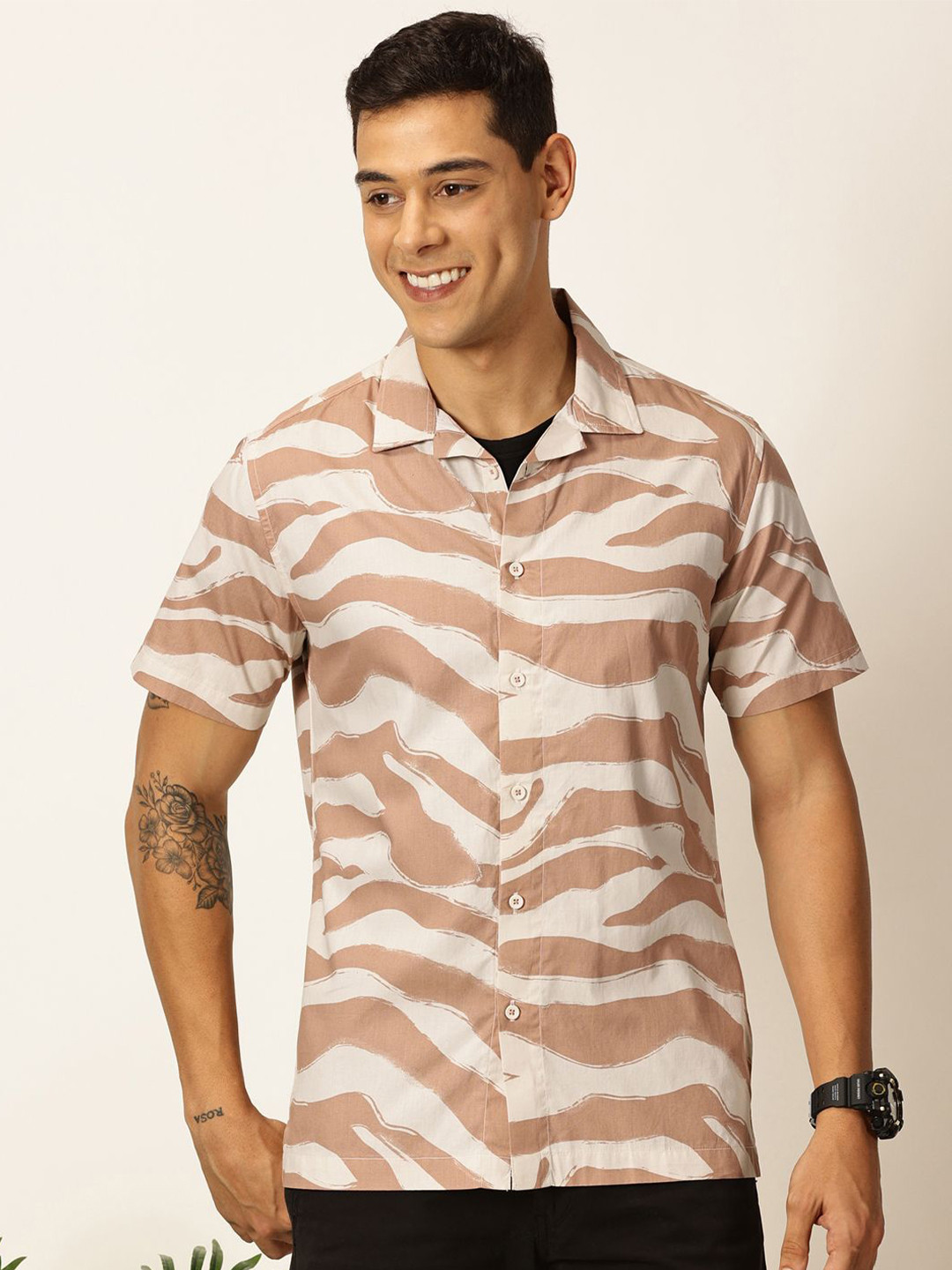 Mast & Harbour Men Premium Opaque Printed Casual Shirt