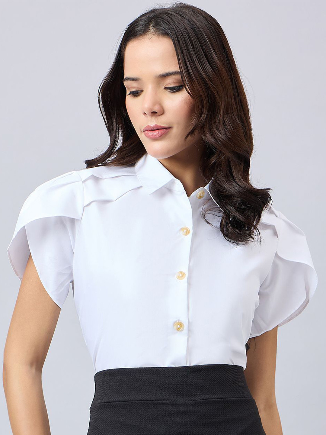 Style Quotient Women Solid Spread Collar Smart Opaque Shirt