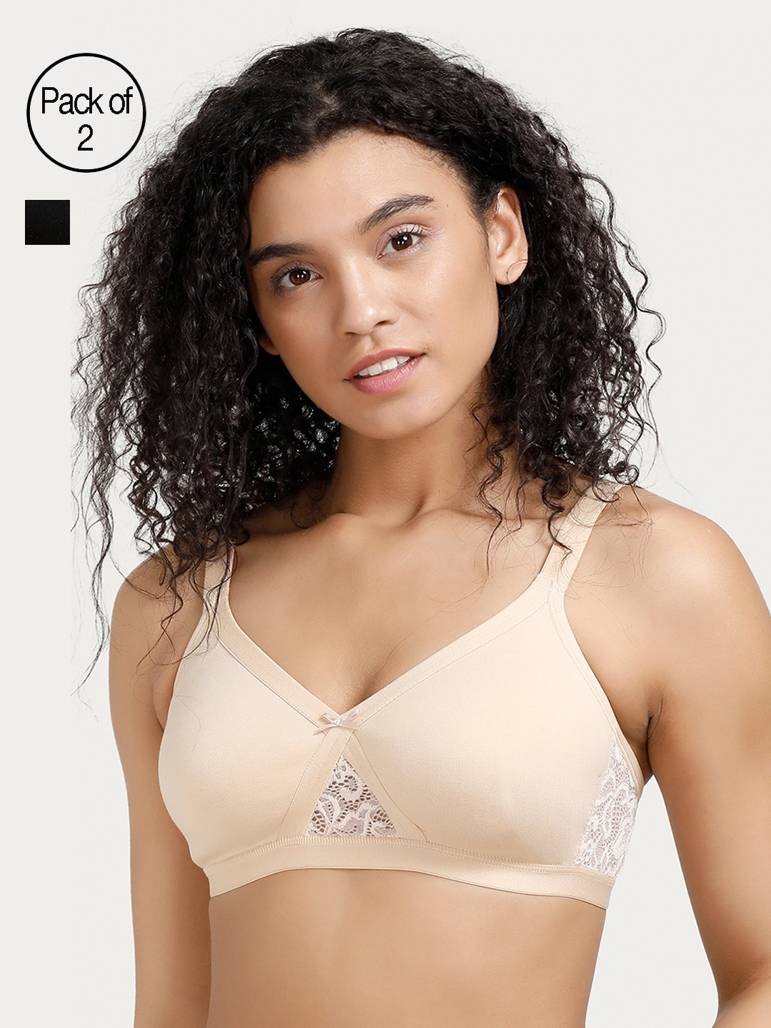 Rosaline by Zivame Pack of 2 Non-Wired Non Padded Everyday Bras