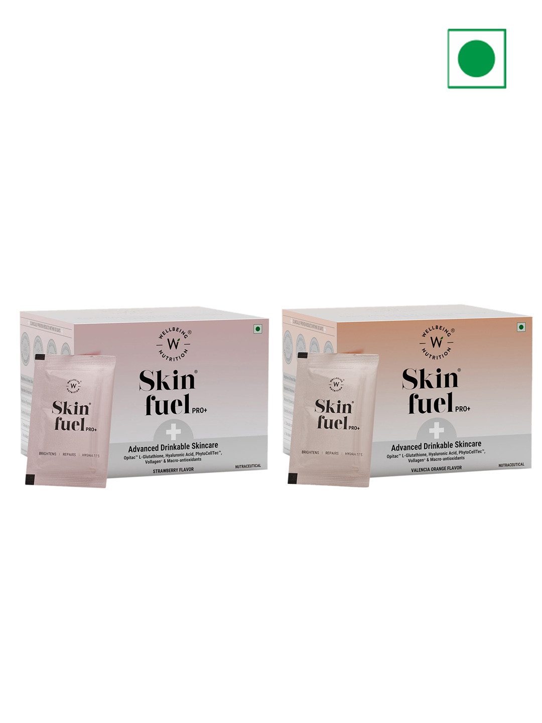 Wellbeing Nutrition Set Of 2 Skin Fuel Pro+ Glutathione Vit C & E Powder - 28 Sachet Each