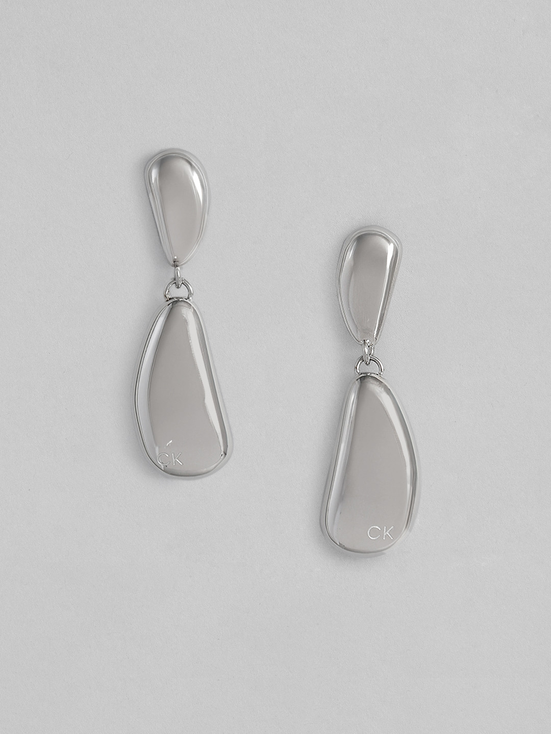 Calvin Klein Teardrop Shaped Stainless Steel Studs Earrings