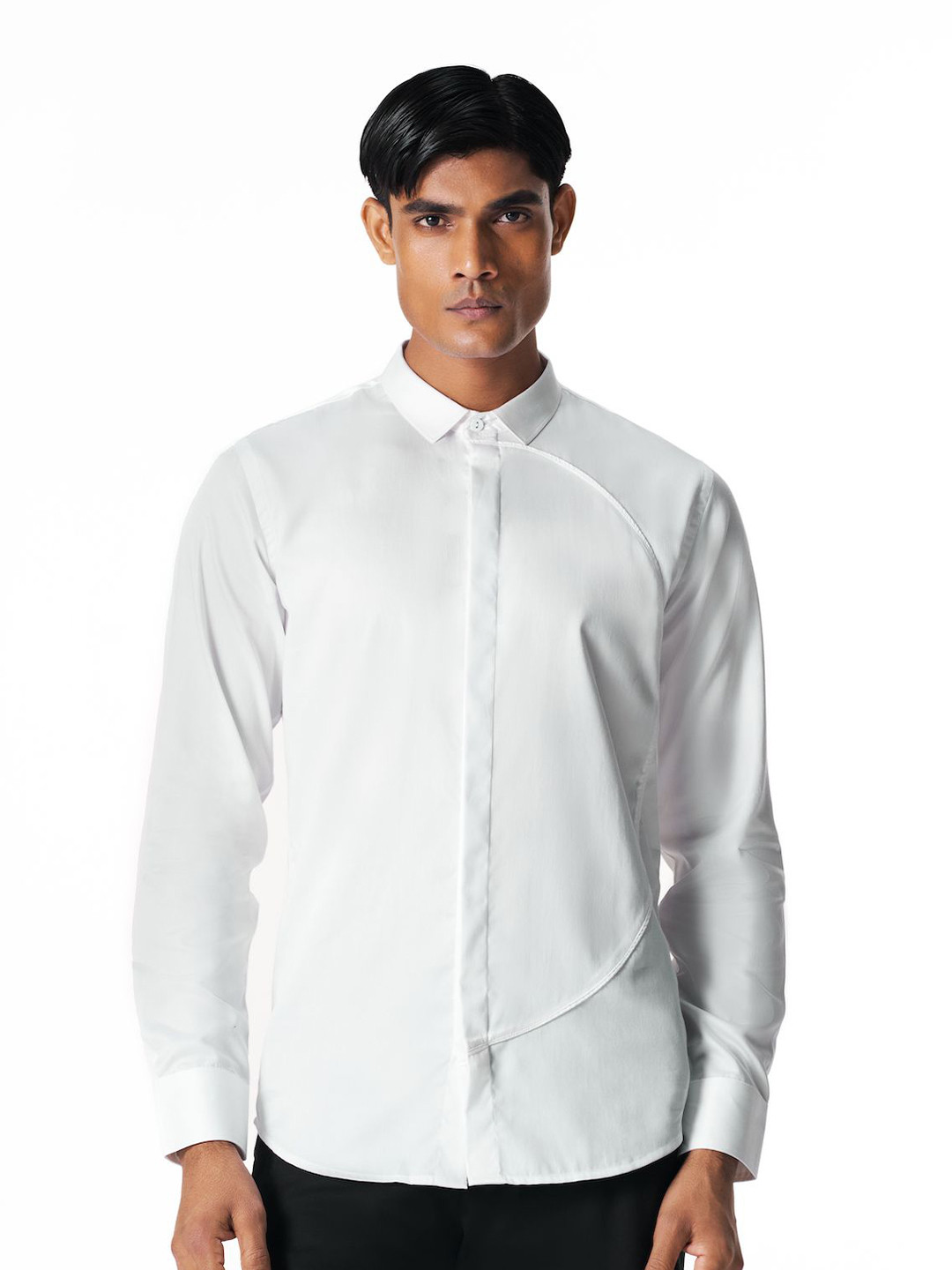 28 MOONS Men Solid Cotton Long Sleeves Relaxed Opaque Casual Shirt