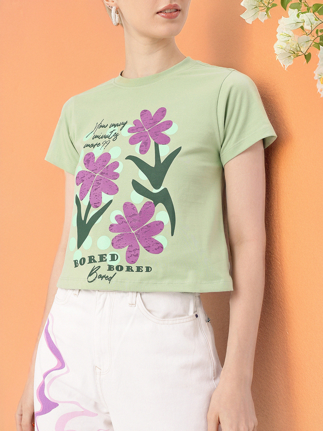 DressBerry Floral Grunge Printed T-shirt