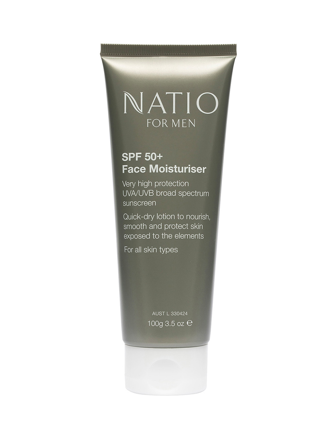Natio For Men SPF 50+ Face Sunscreen Moisturiser with UVA/UVB Broad Spectrum - 100 g