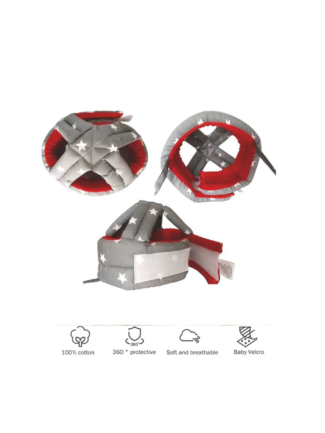 NeonateCare Kids Unicorn Printed Cotton Cushioned Adjustable Head Protector Safety Helmet