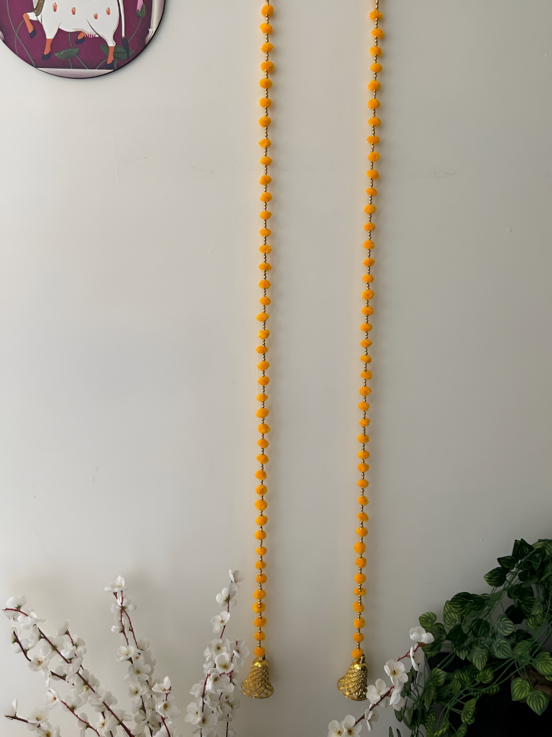 PLAYFUL STITCHES Yellow 2 Pieces Floral Door Hanging