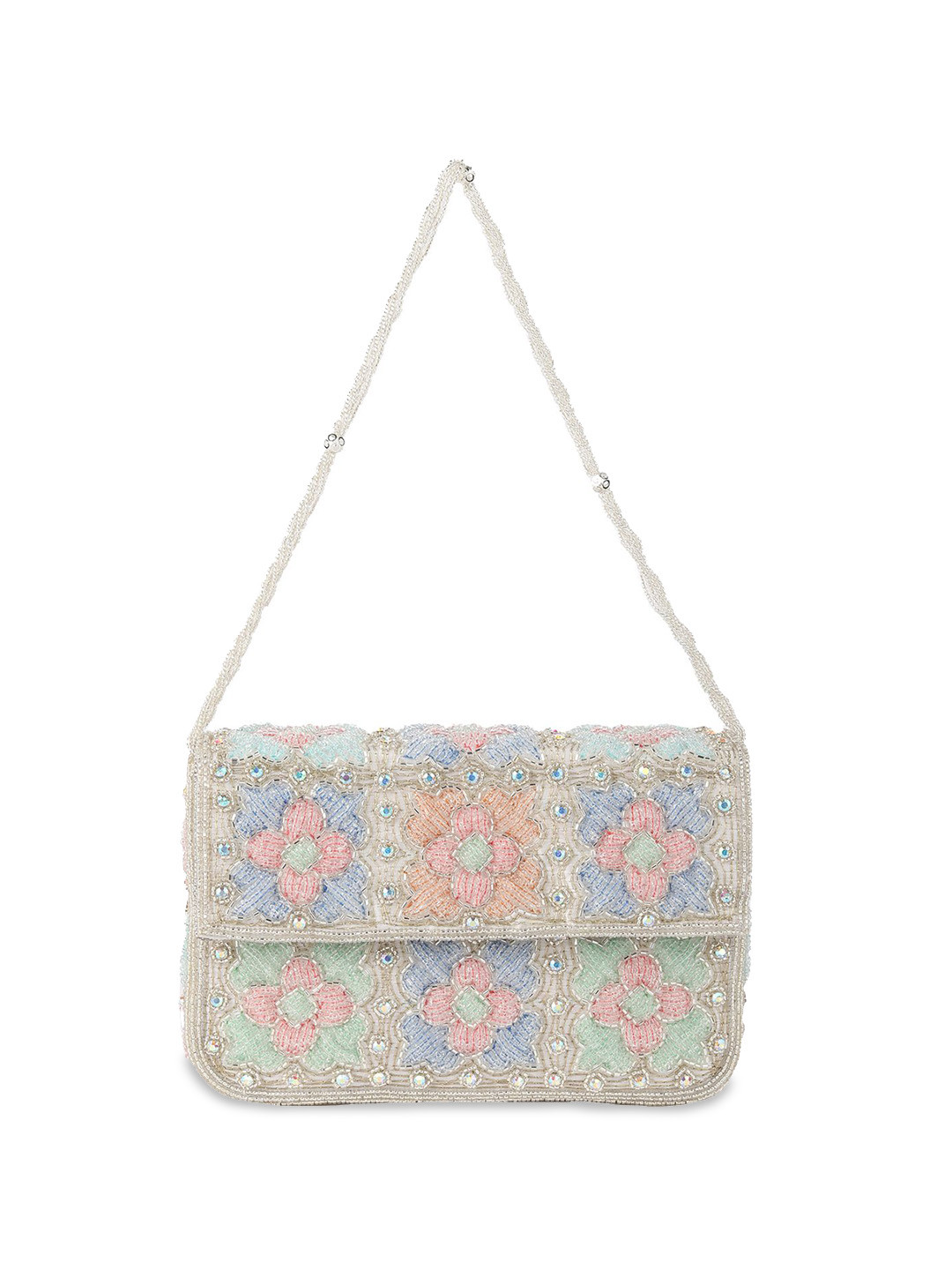 ODETTE Structured Hobo Bag with Cut Work