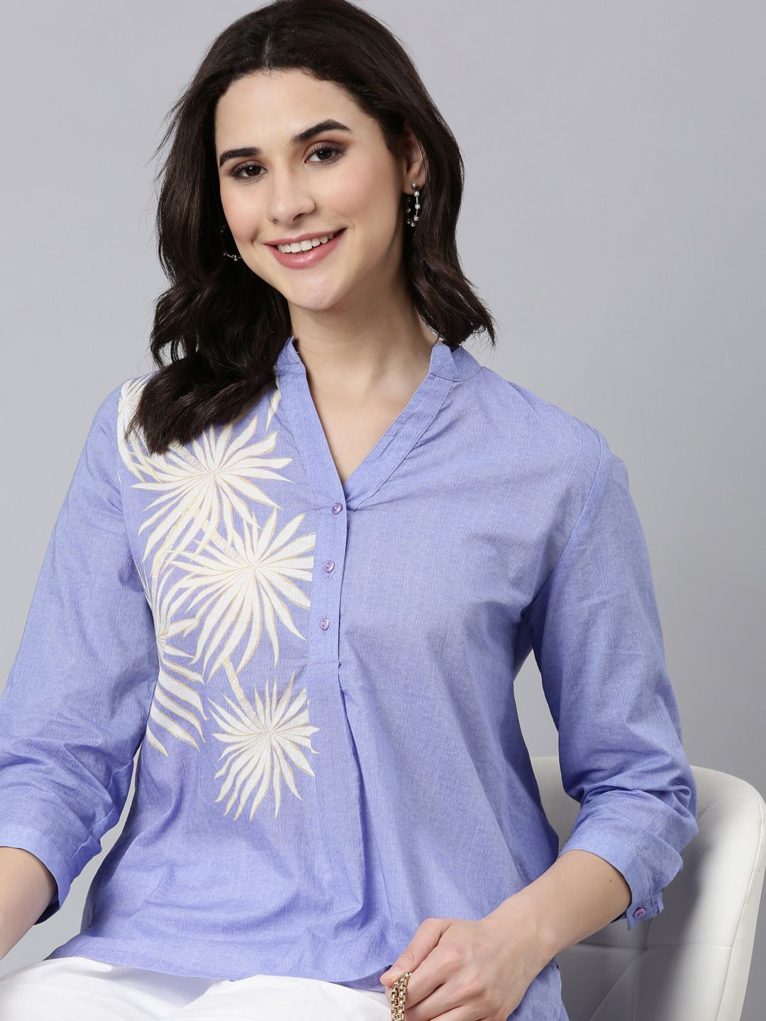 Zolo Label Cotton Shirt Style Top
