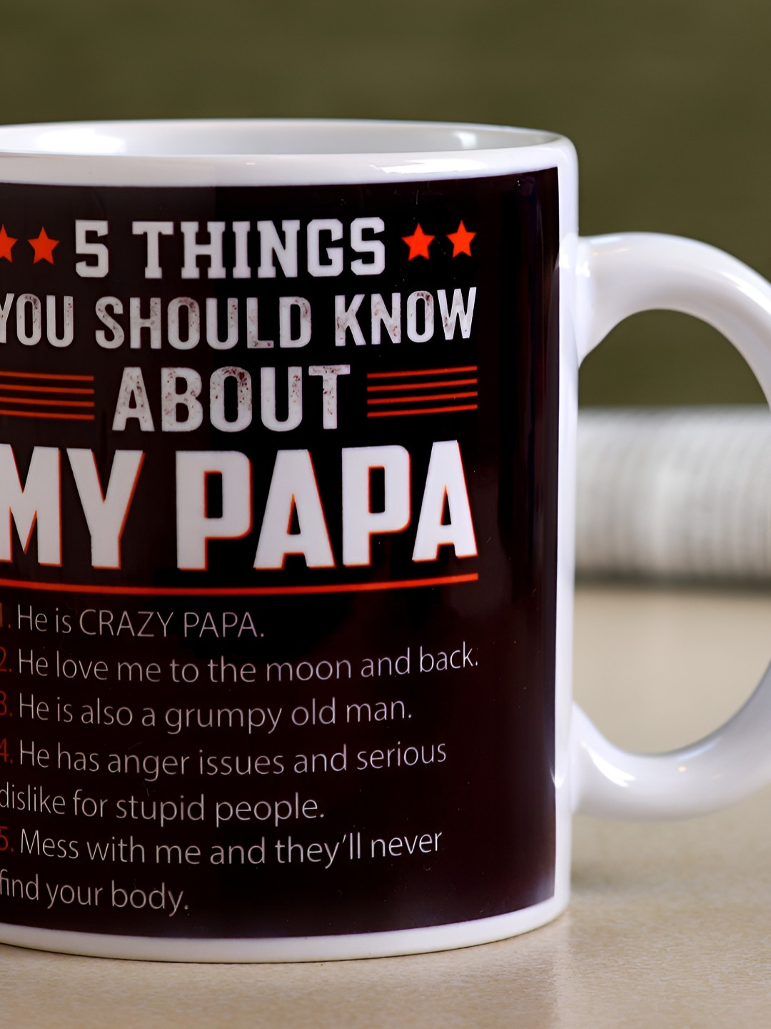 fnp Good Grip White Typography Ceramic Microwave Safe Mug-325ml