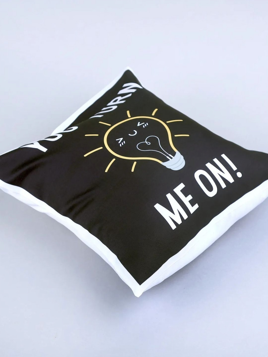 fnp White & Black Printed Pre-Filled Cushion