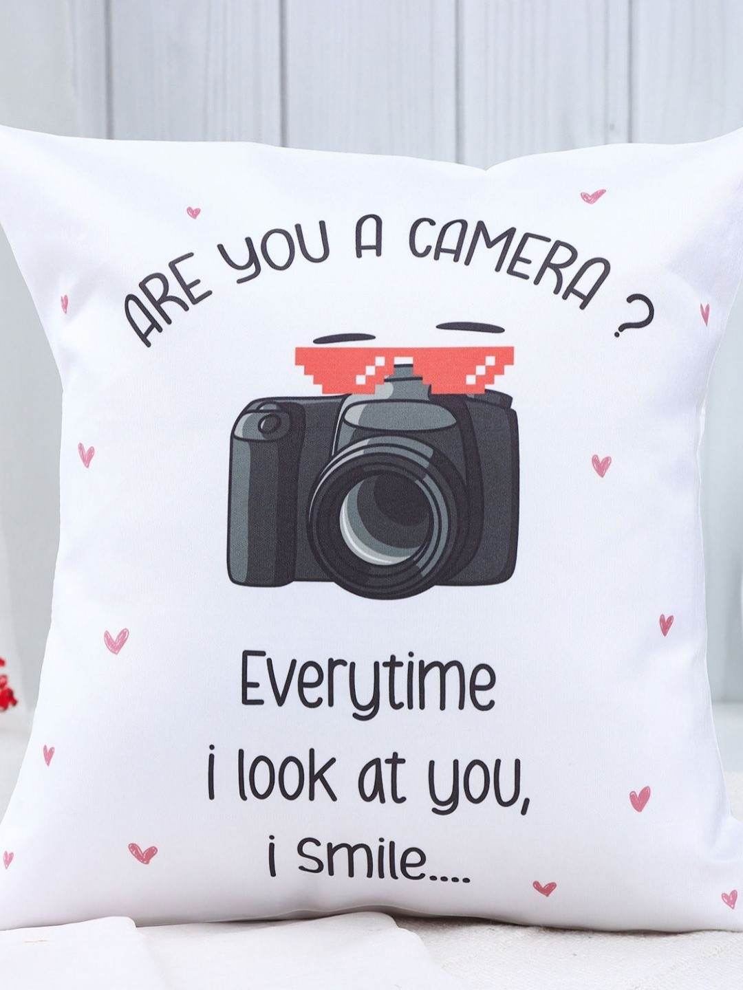 fnp White & Black Printed Sqaure Cushions