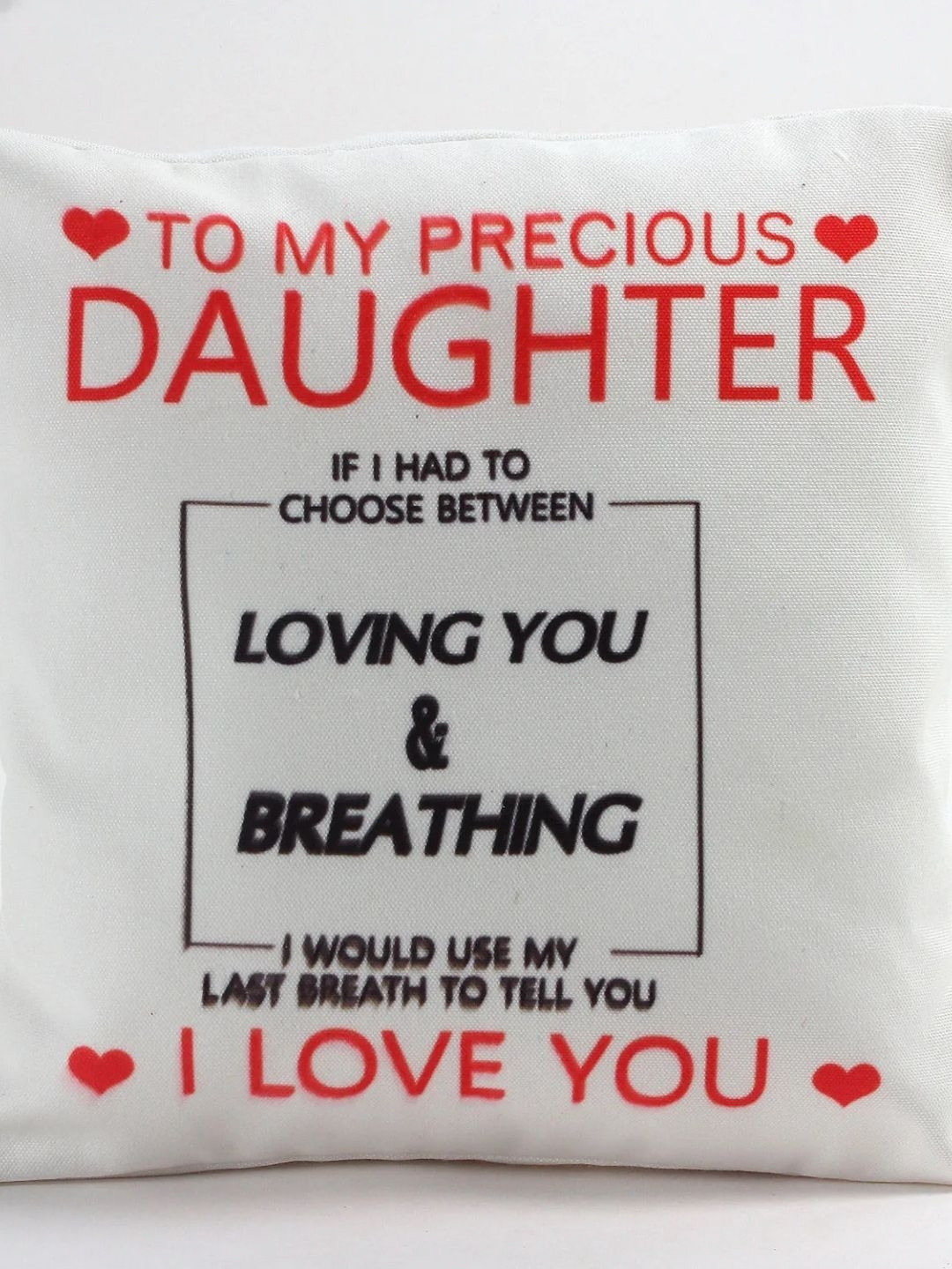 fnp White & Red Printed Sqaure Pre-Filled Cushion