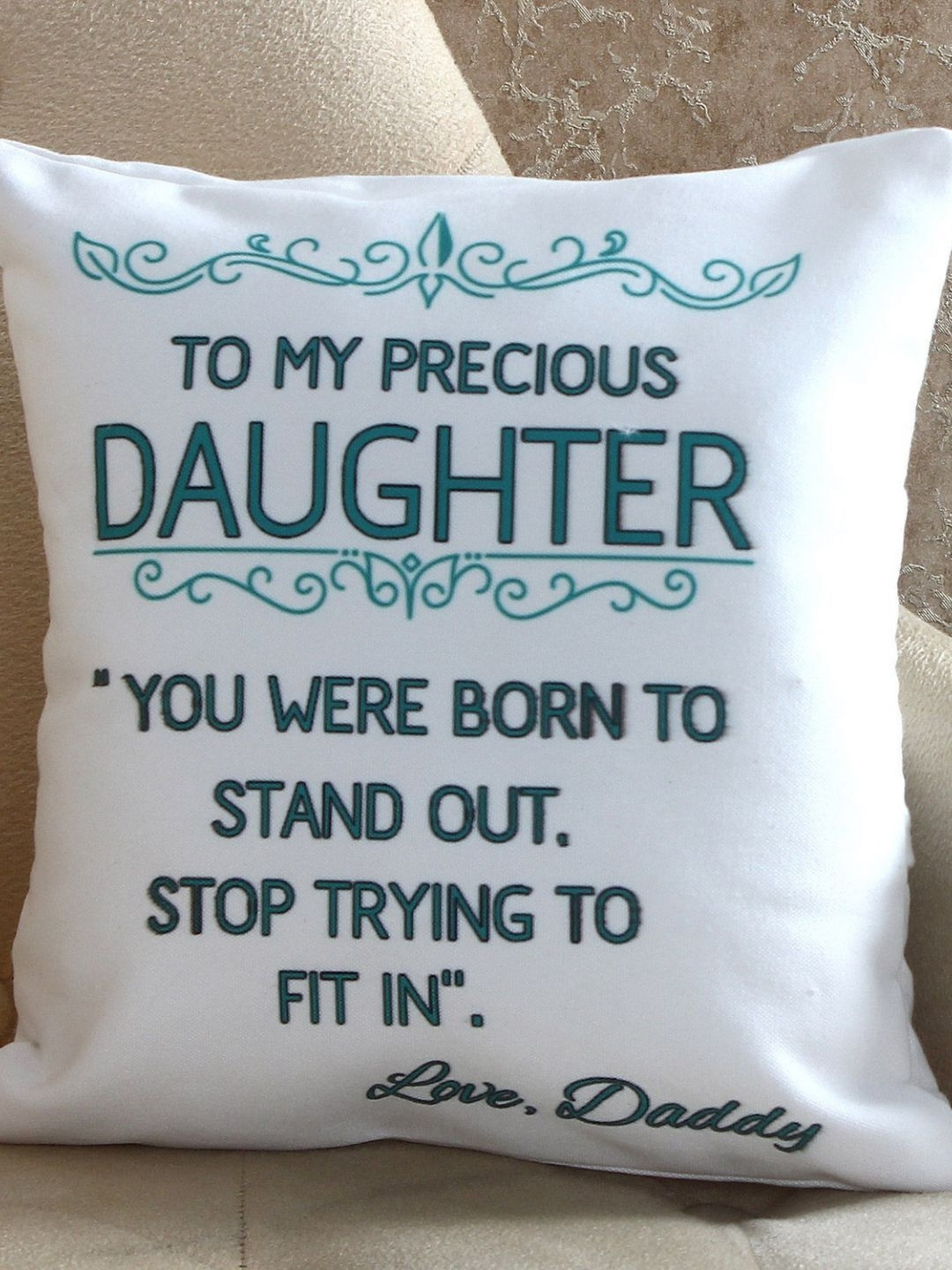 fnp White & Green Printed Sqaure Cushions