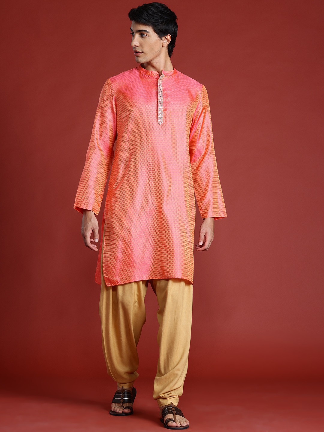 Anouk Woven Designed Kurta & Dhoti Pants Set