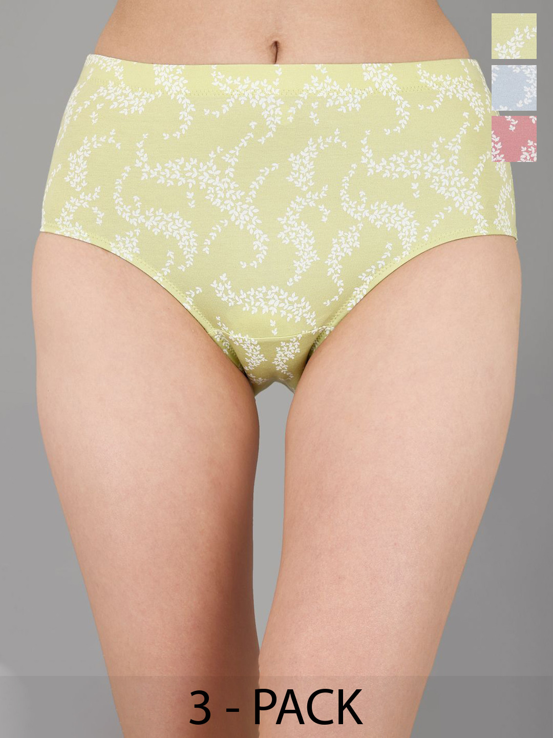 Soie Women Pack of 3 High-Rise High Waist Hipster Briefs 3HWB-32 P-3