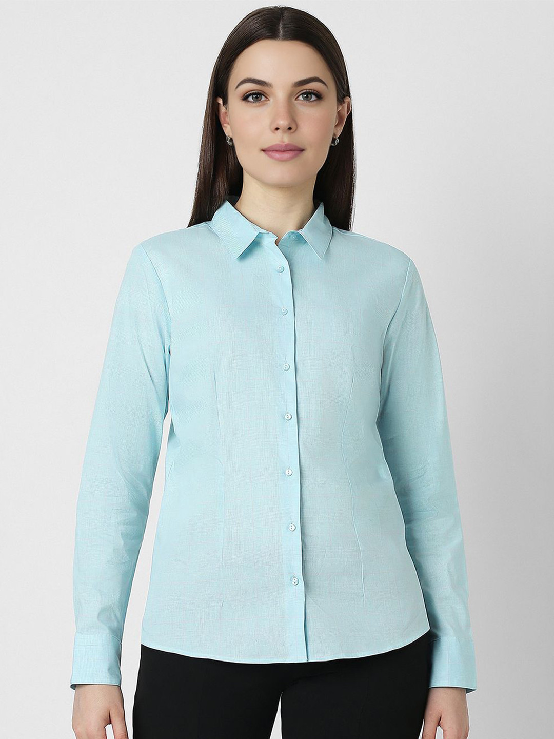 Van Heusen Woman Women Checked Formal Shirt