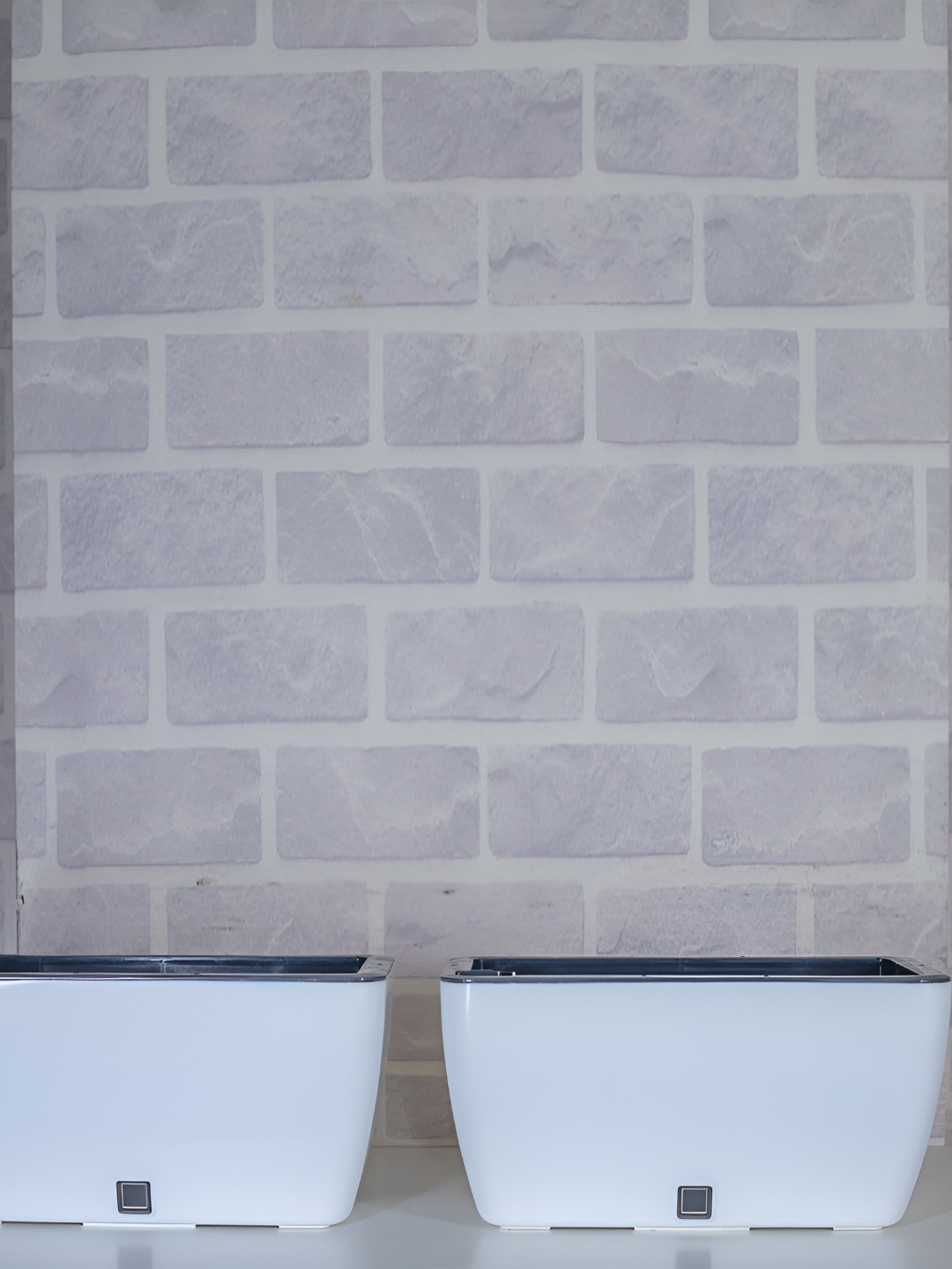 Craftter White 2 Pieces Rectangle Planters