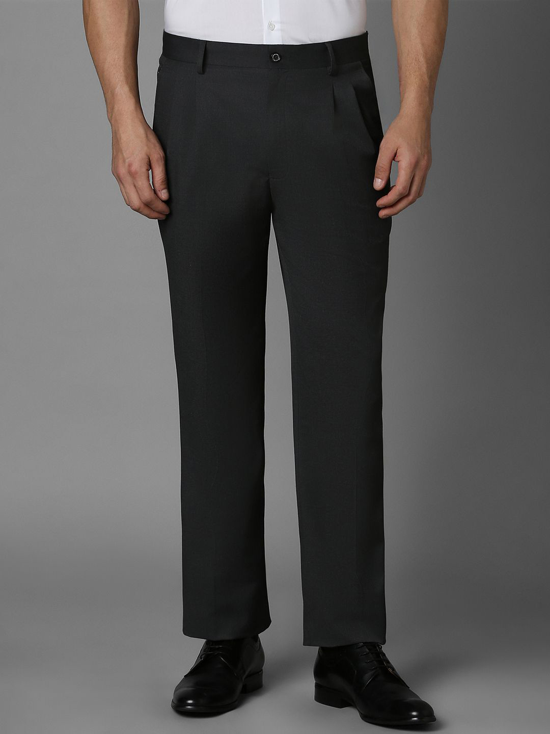 Louis Philippe Flat Front Formal Trousers
