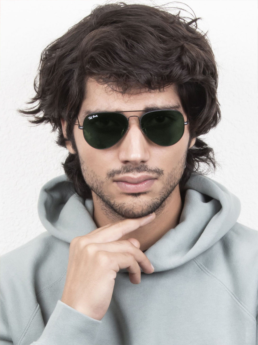 Ted Smith Unisex Aviator Sunglasses with UV Protected Lens TSS-AVIMAST_C5-MATT BLACK