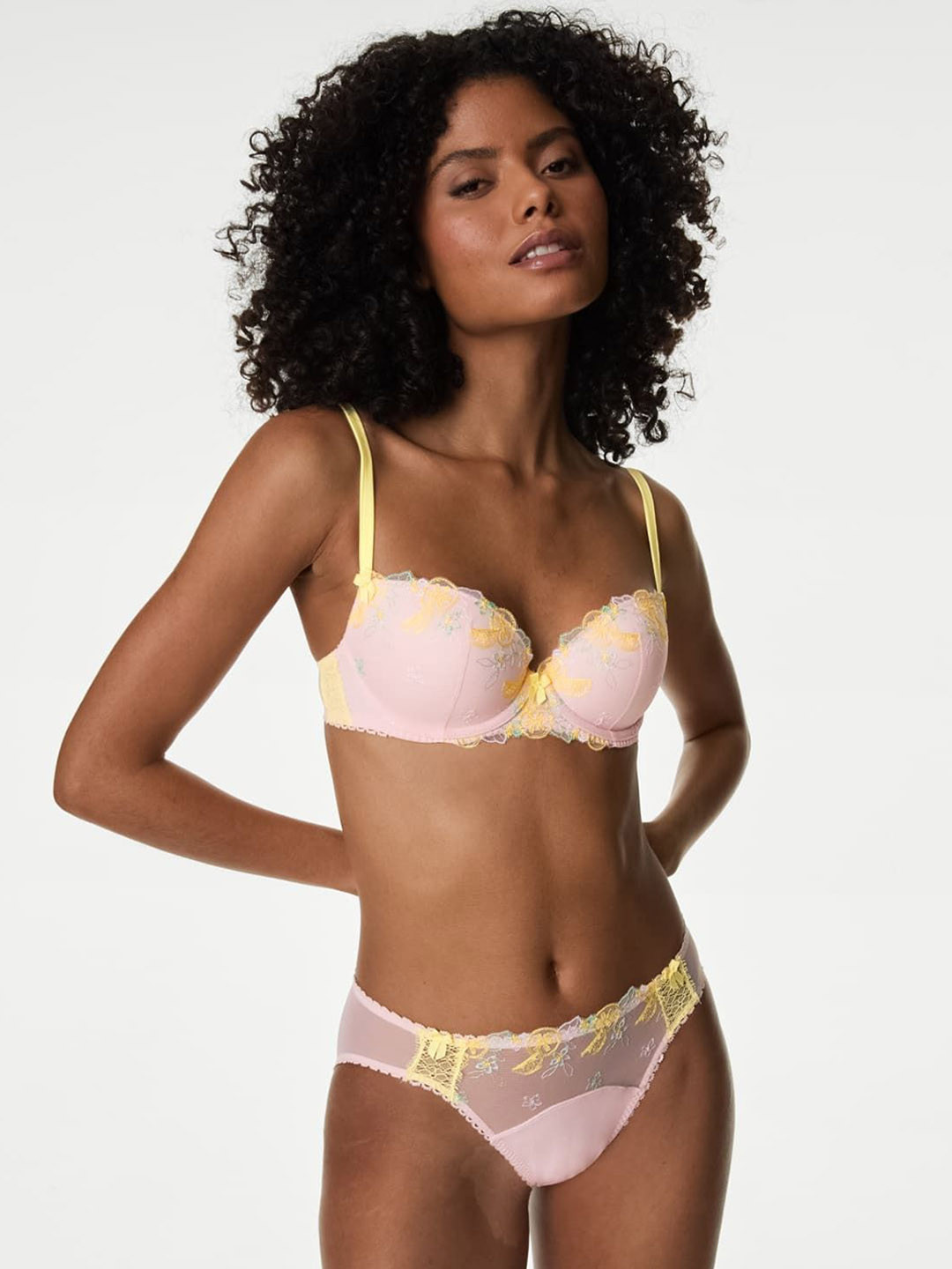 Marks & Spencer Embroidered Basic Briefs T817719LLIGHT ROSE