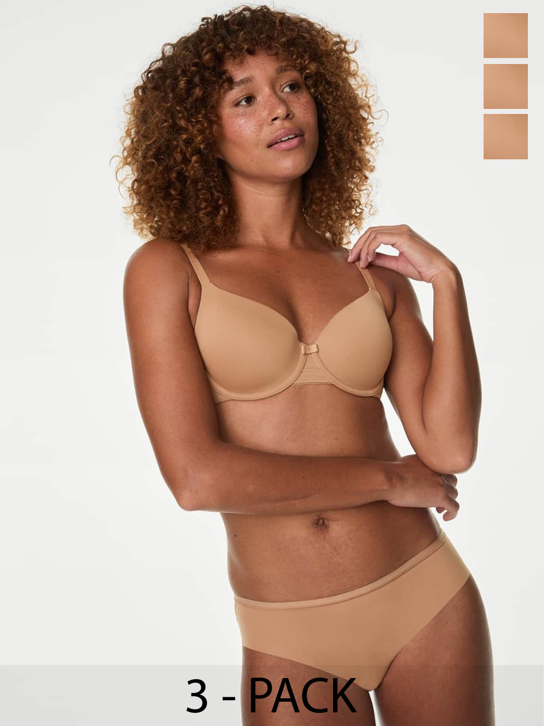 Marks & Spencer  Pack Of 3 Brazilian Briefs T614053BRICH AMBER