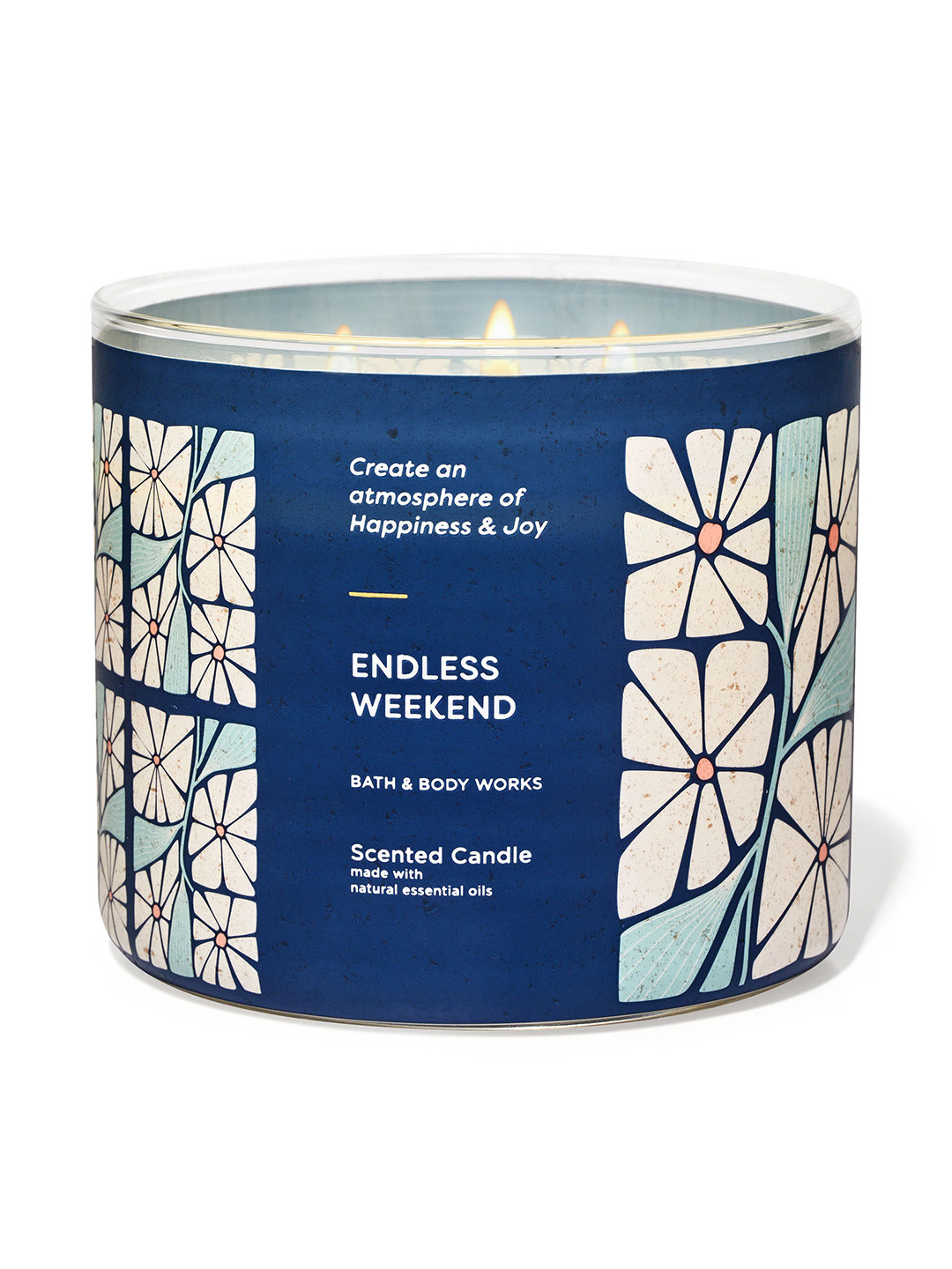 Bath & Body Works Endless Weekend 3 Wick Scented Floral Geometric Regular Jar Candles