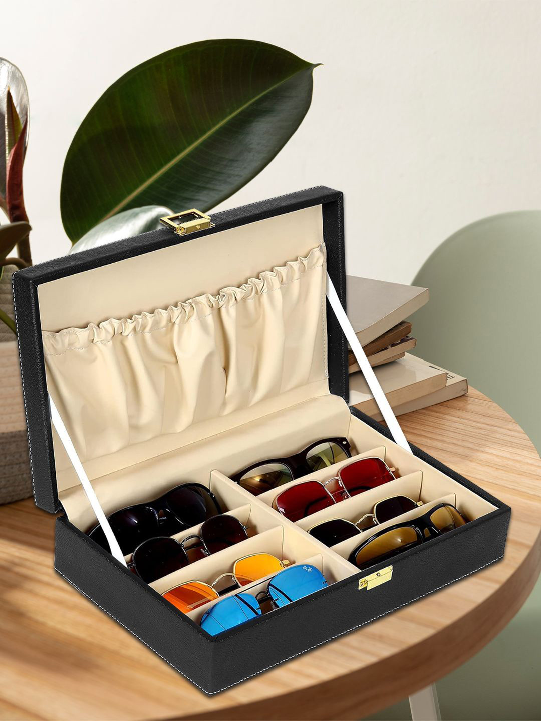 atorakushon  Brown 8 Slot Sunglasses Case