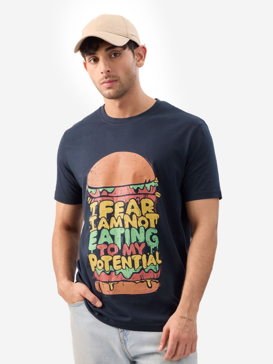 The Souled Store  Men  Foodie Blue Regular Fit T-Shirts