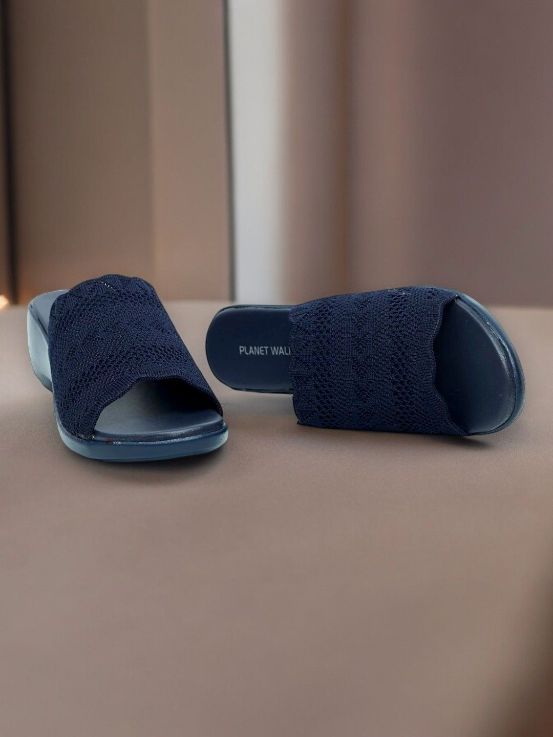 PLANET WALK Woven Design Block Heel Sandals