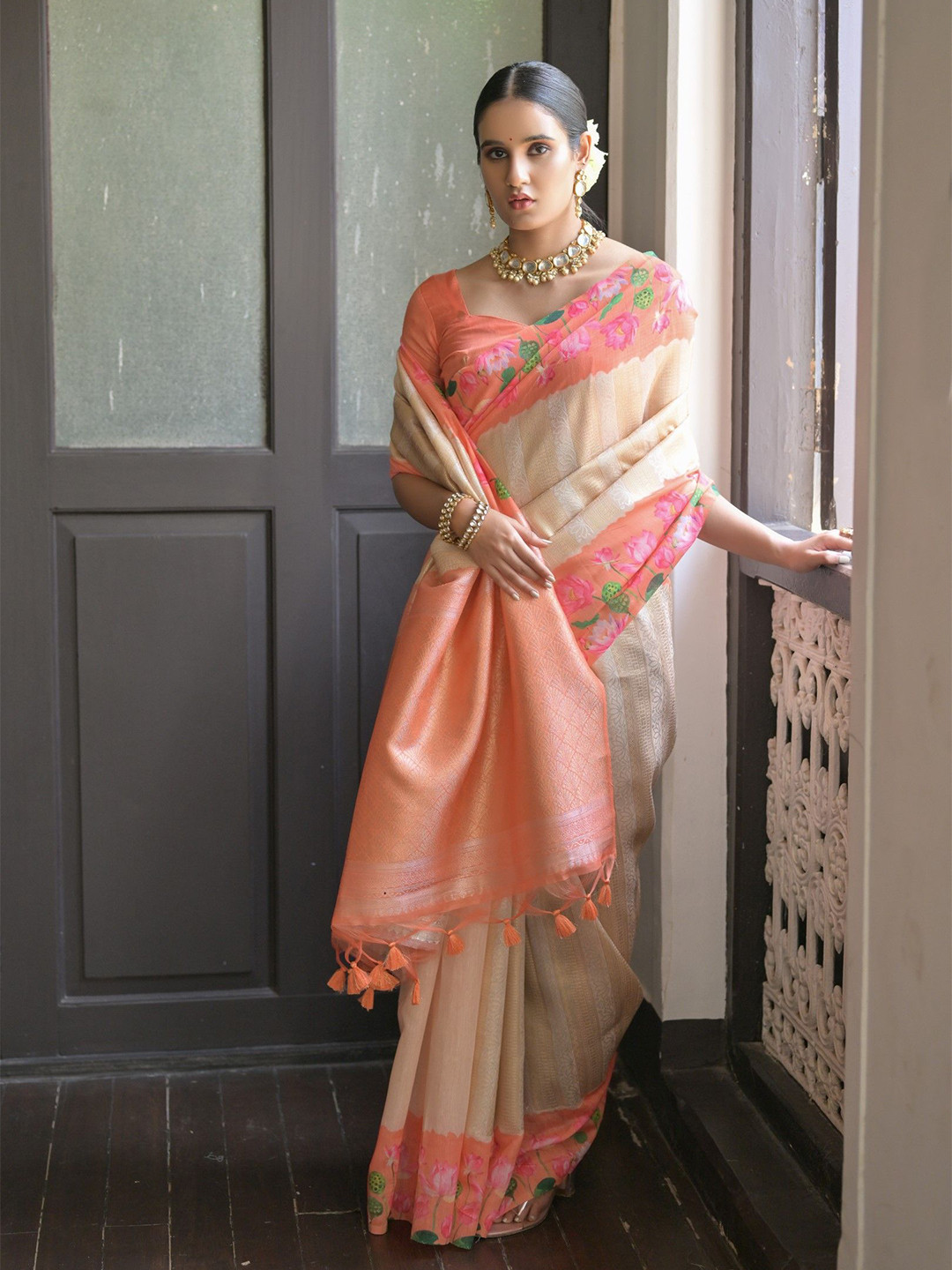 NK Textiles Woven Design Kanjeevaram Saree