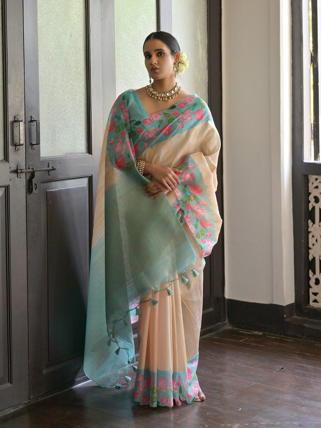 NK Textiles Woven Design Kanjeevaram Saree