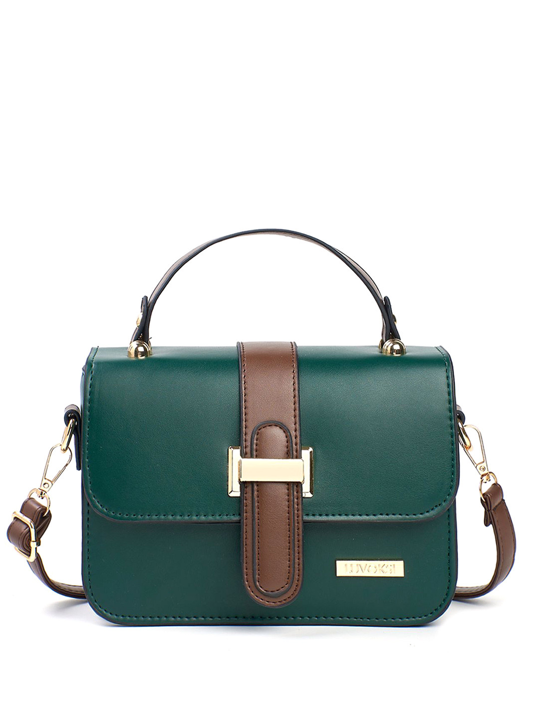 Luvoksi Colourblocked Buckle Detail Structured Satchel Bag