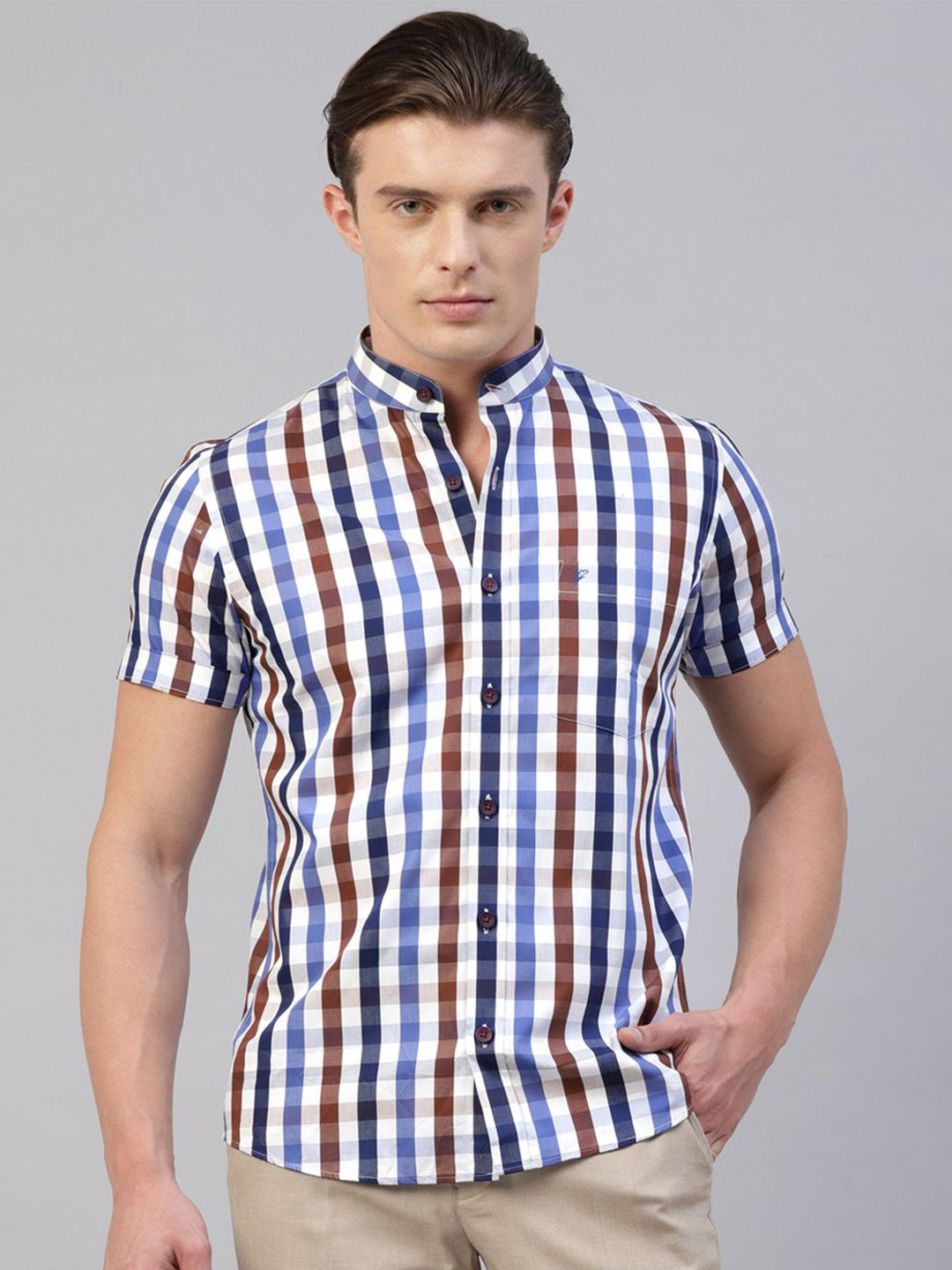 Givo Men Gingham Checks Cotton Opaque Checked Casual Smart  Shirt