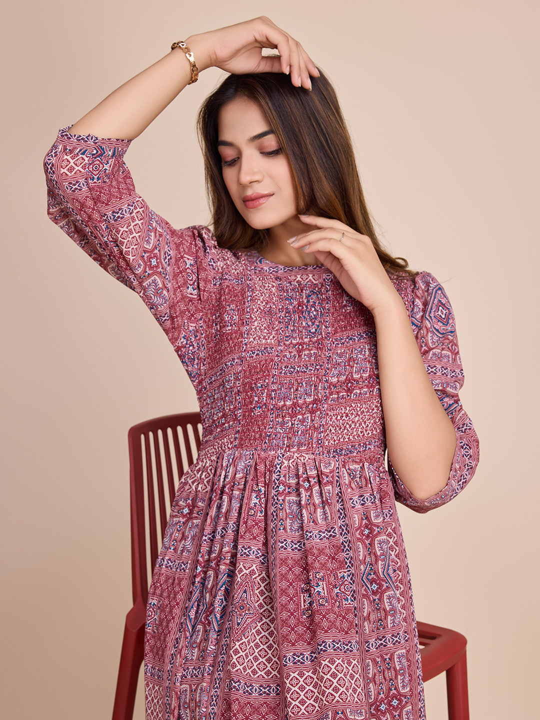 HOUSE OF MIRA Printed Maxi Dress