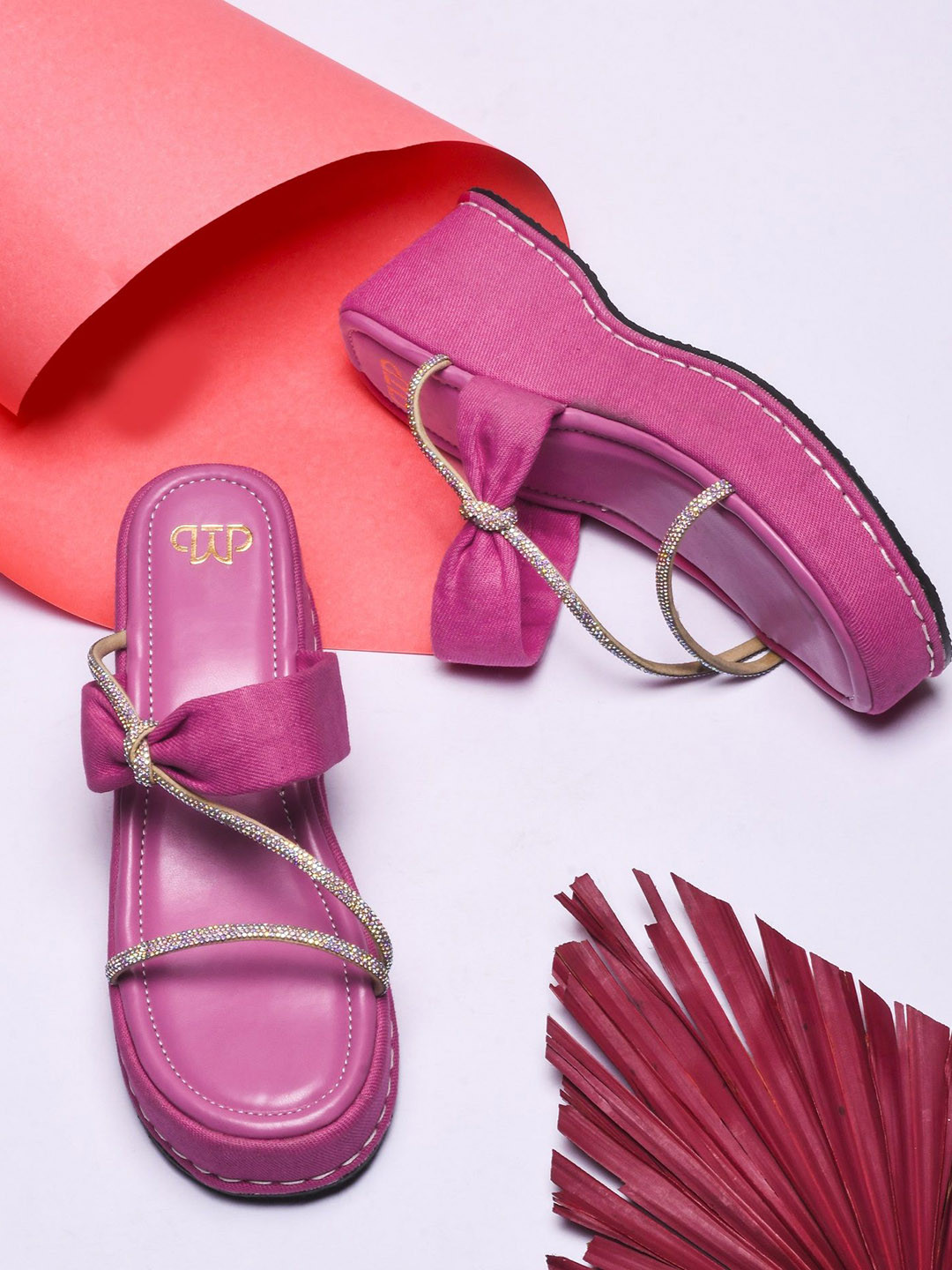 THE WHITE POLE Embellished Platform Heel Sandal