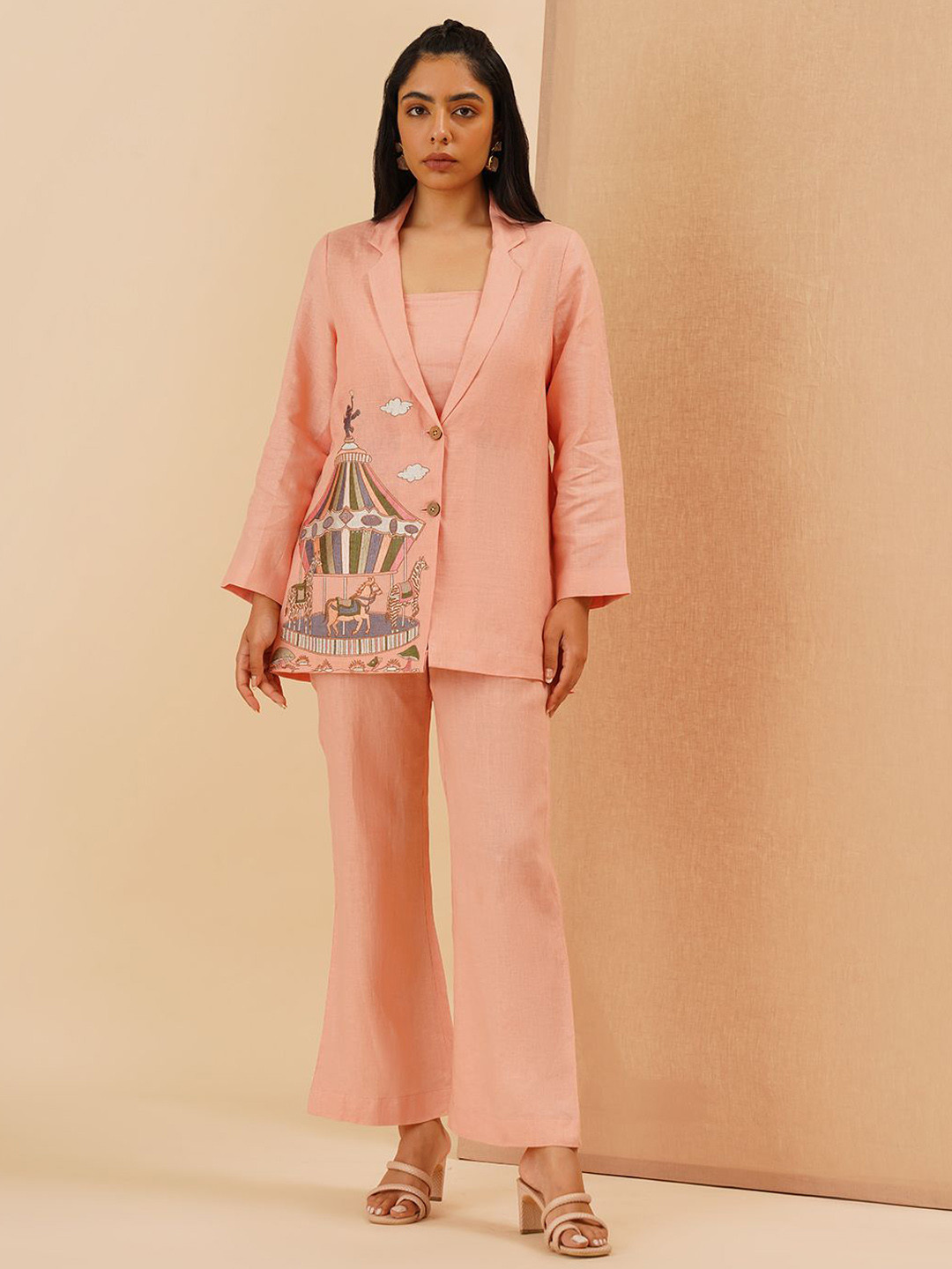 KALPRAAG Carnival Theme Lapel Neck Blazer Co Ord set