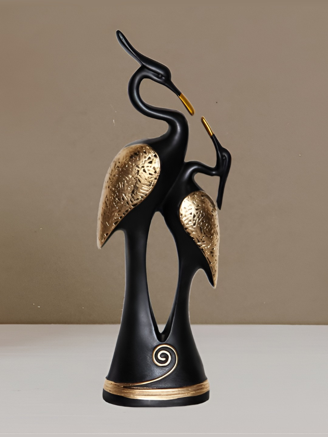 BECKON VENTURE Black Polyresin Glossy Living Room Small Showpiece - 14.6 Inches