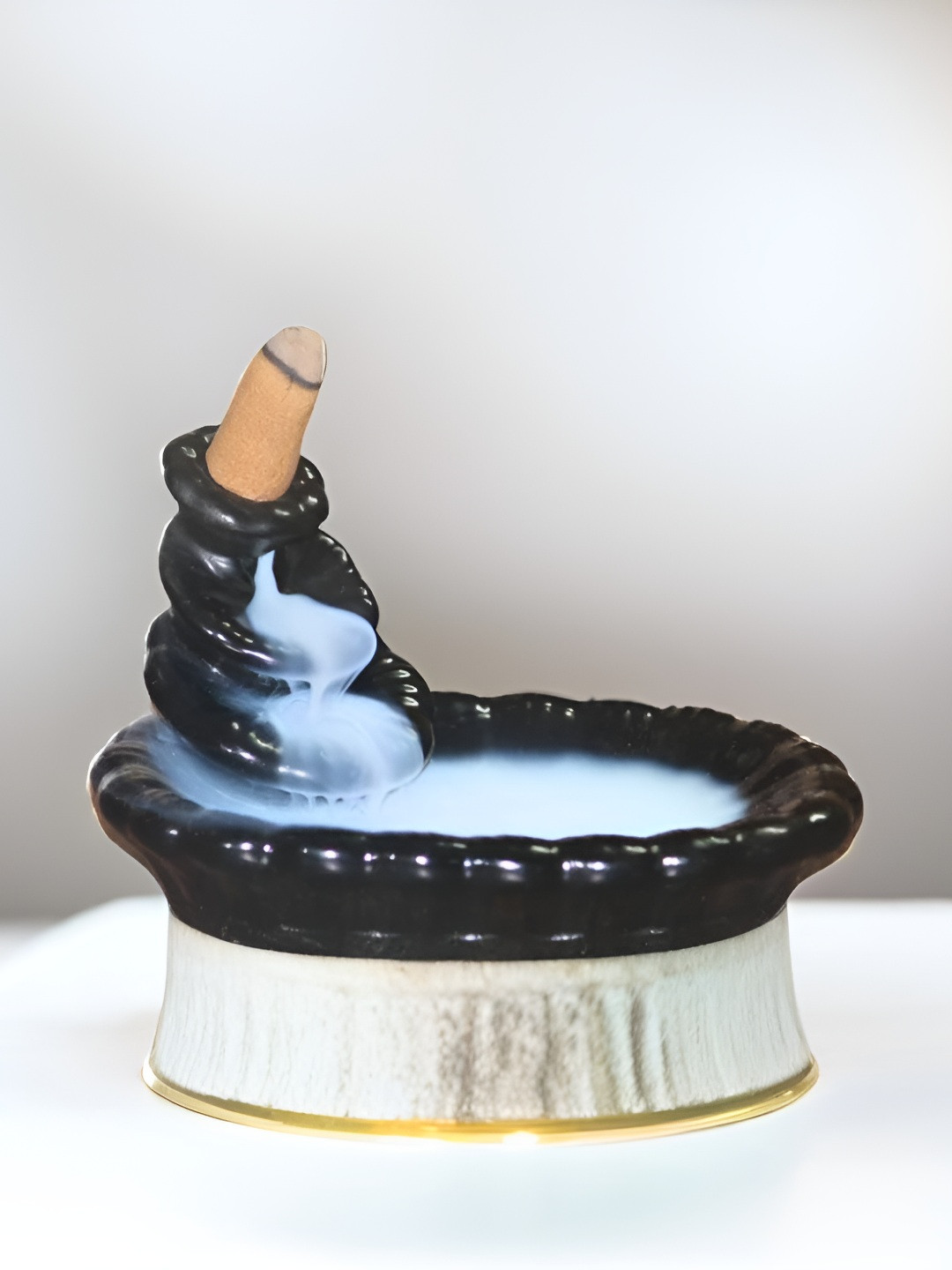 BECKON VENTURE Black Polyresin Matte Living Room Set of 2 Small Showpieces - 2.8 Inches