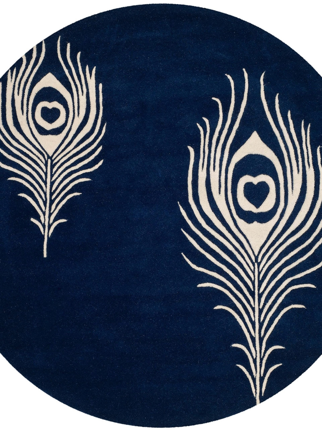 Safiya Carpet Blue & Cream Ethnic Motifs Hand-Tufted Woollen Traditional Carpet