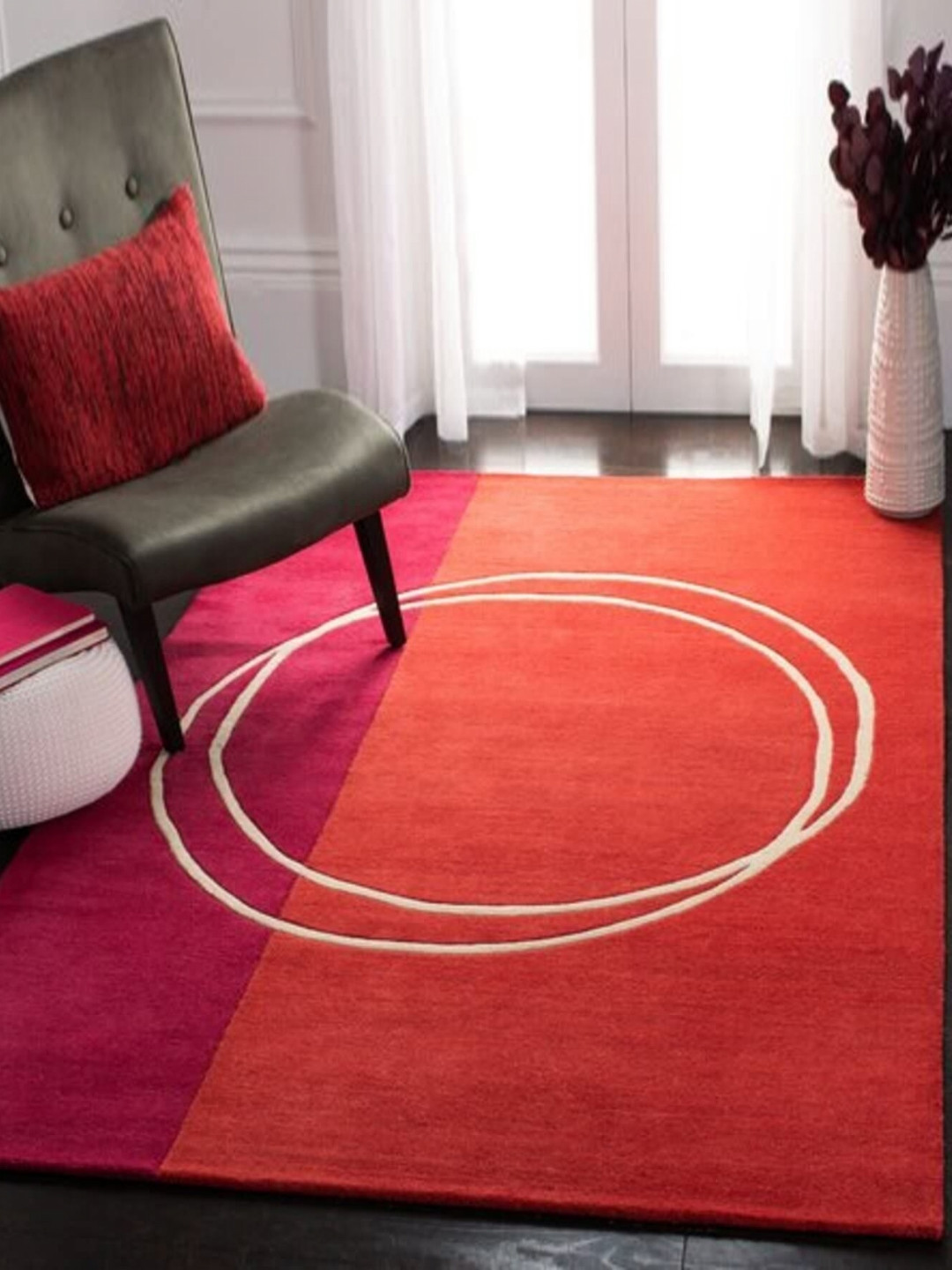 Safiya Carpet Beige & Cream Geometric Hand-Tufted Woollen Contemporary Carpet