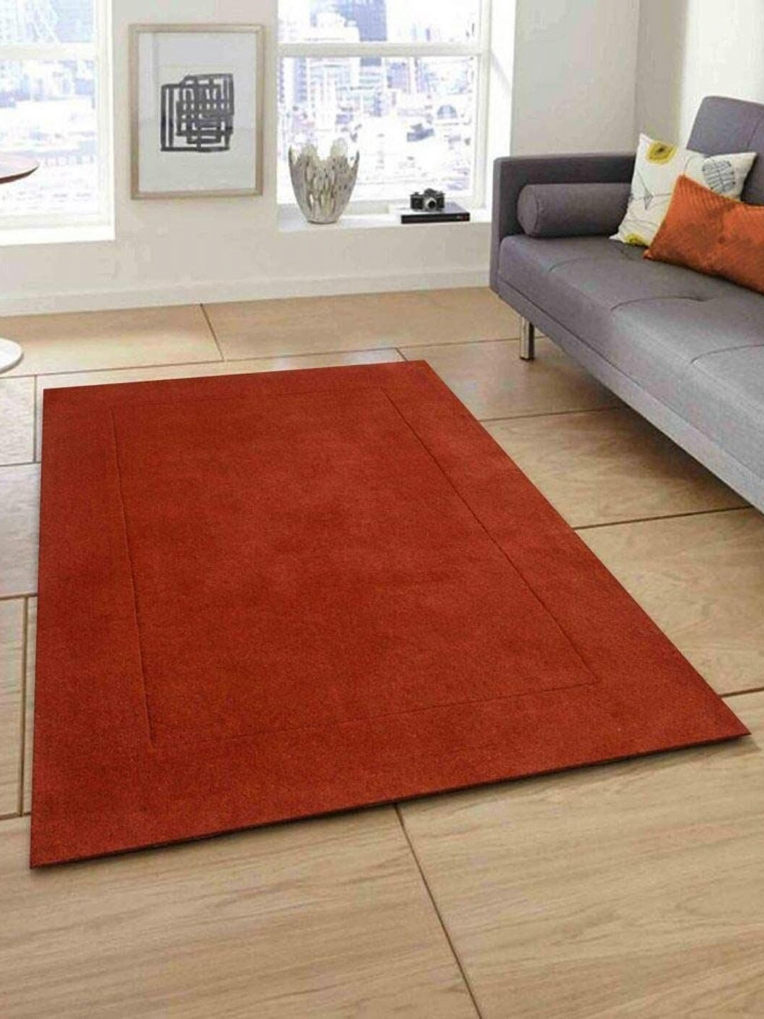Safiya Carpet Rust Textured Hand-Tufted Woollen Carpets